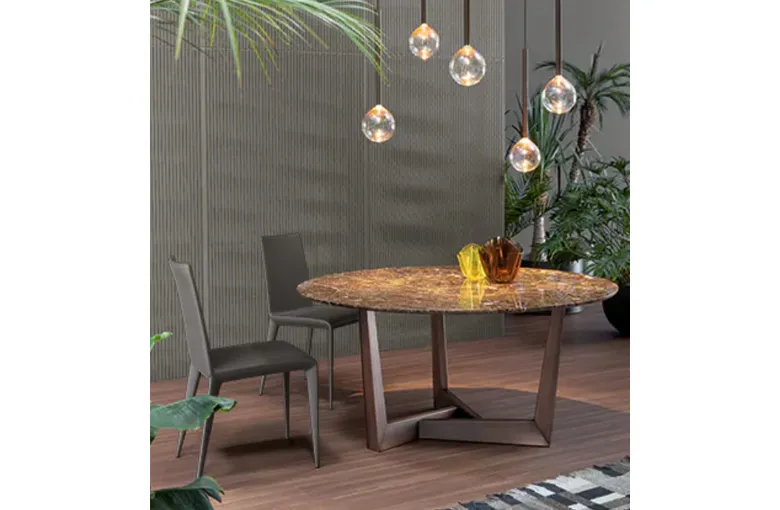 Bonaldo Art Wood Round Dining Table
