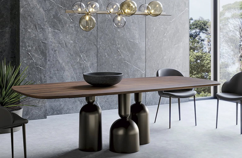Bonaldo Cop Rectangular Rounded Dining Table