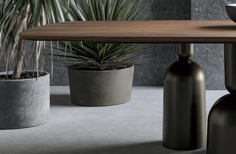 Bonaldo Cop Rectangular Rounded Dining Table