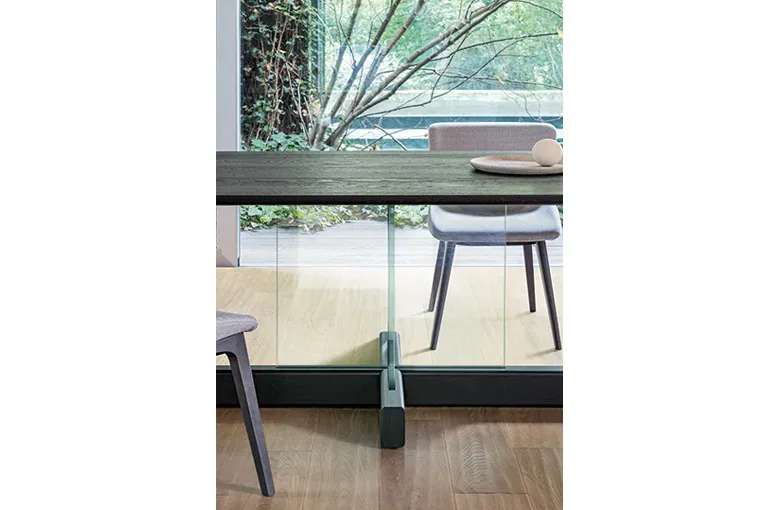 Bonaldo Cross Glass Base Dining Table