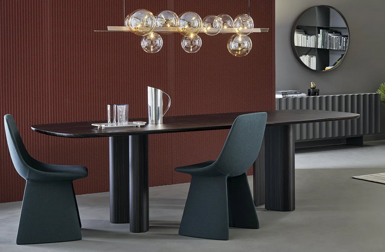 Bonaldo Geometric Rectangular Rounded Dining Table