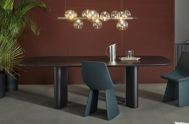 Bonaldo Geometric Rectangular Rounded Dining Table
