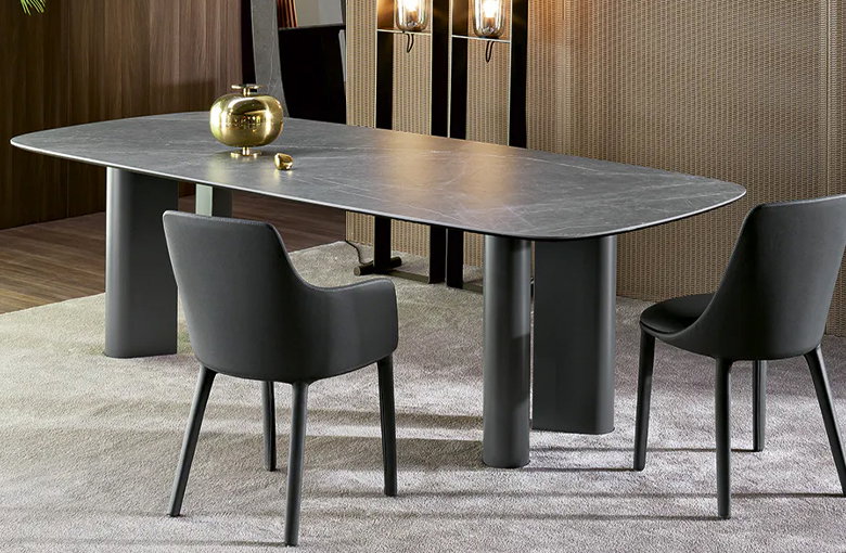 Bonaldo Geometric Rectangular Rounded Dining Table