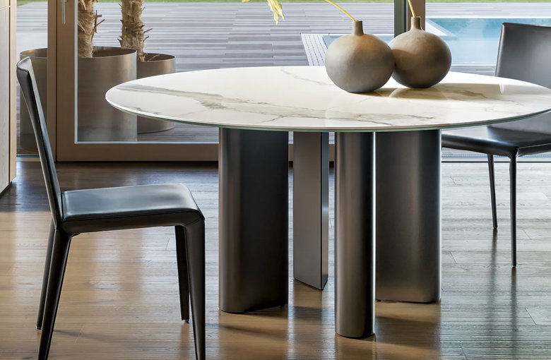 Bonaldo Geometric Round Dining Table