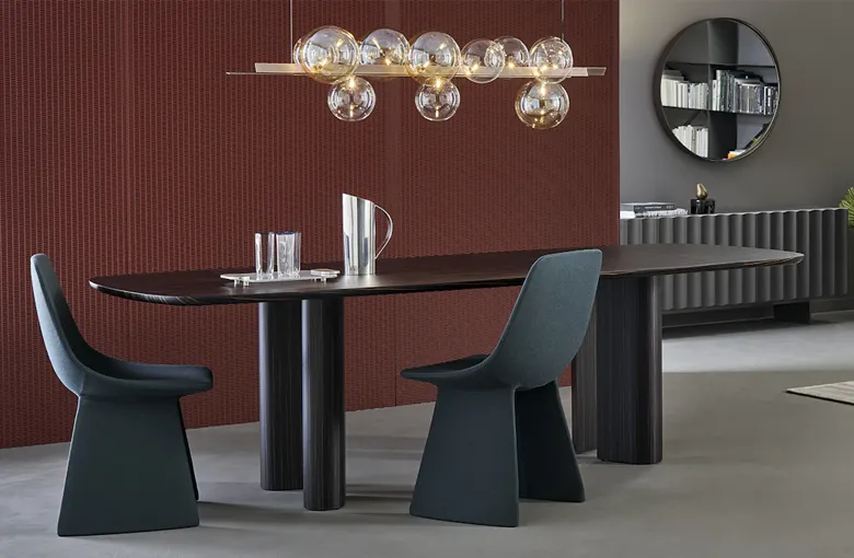 Bonaldo Geometric Wood Base Table