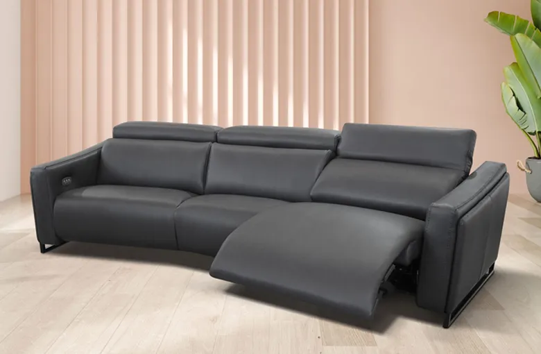 Bracci Quickship Athos Curved Recliner Sofa
