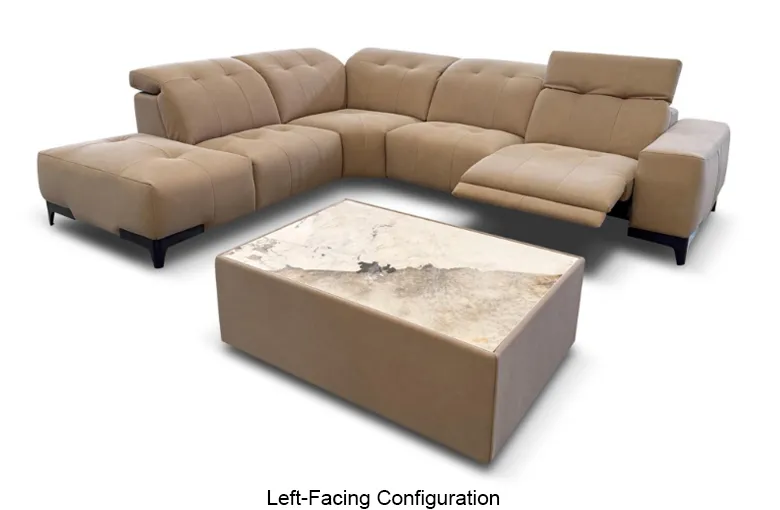Bracci Quickship Rosy Recliner Sectional with Peninsula