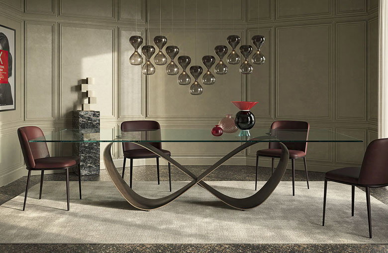 Cattelan Butterfly Glass Dining Table