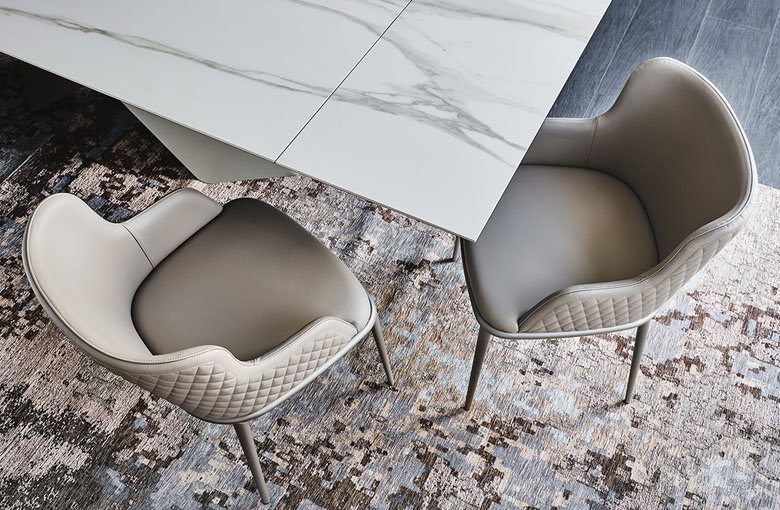 Cattelan Magda Metal Leg Couture Dining Chair