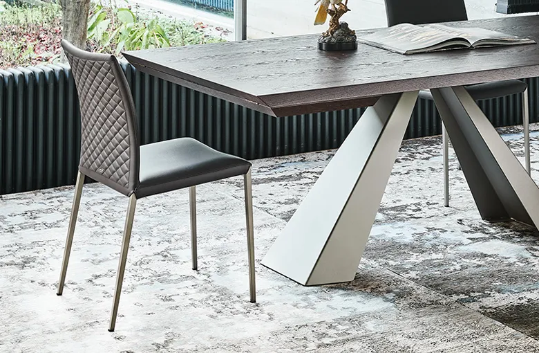 Cattelan Norma Metal Leg Couture Dining Chair