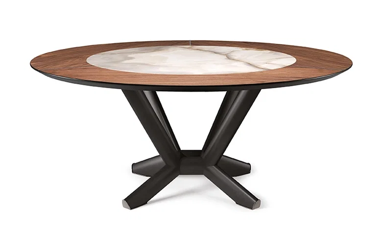 Cattelan Planer Ceramic-Wood Round Dining Table