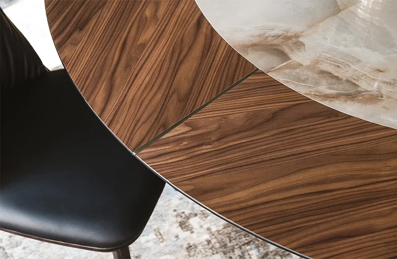 Cattelan Planer Ceramic-Wood Round Dining Table