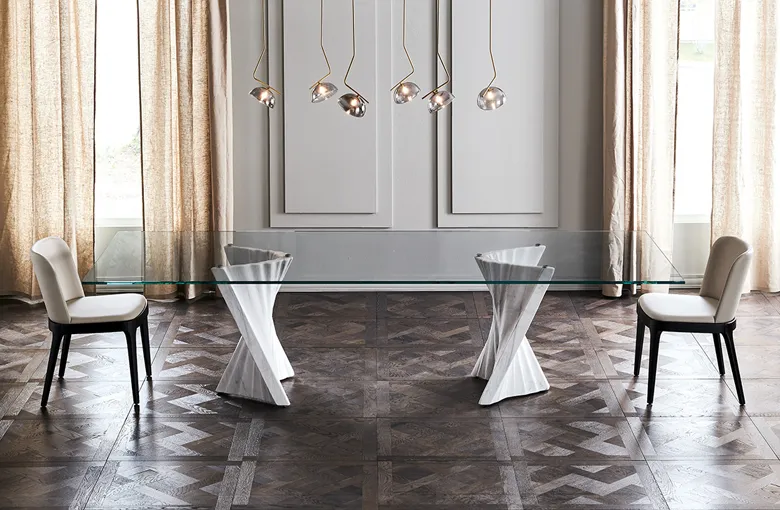 Cattelan Plisset Glass Dining Table