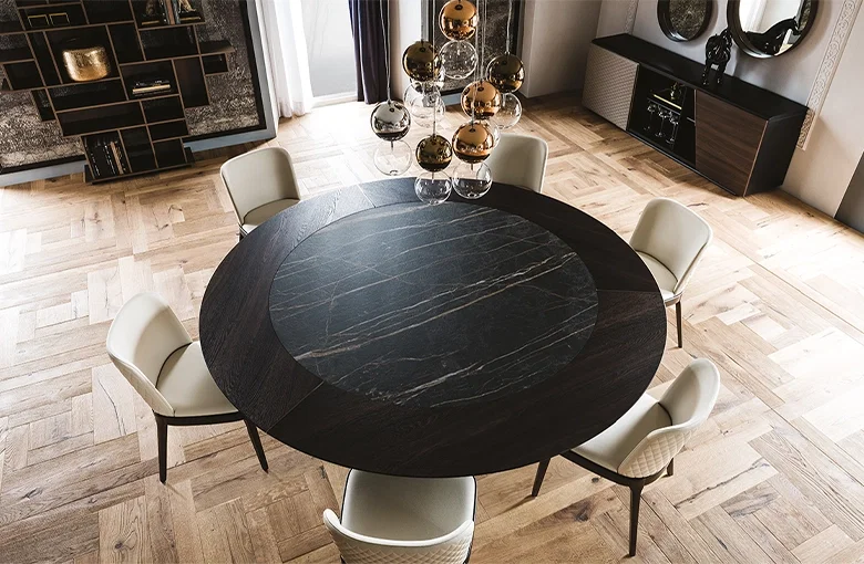 Cattelan Skorpio Ceramic-Wood Round Dining Table