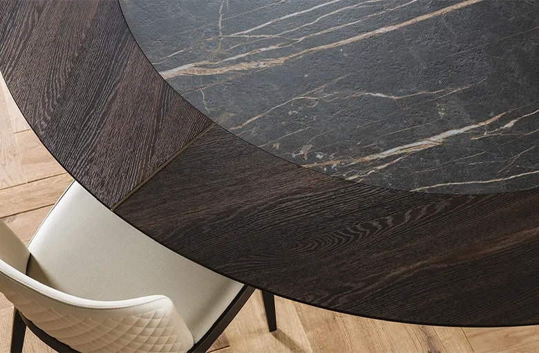 Cattelan Skorpio Ceramic-Wood Round Dining Table