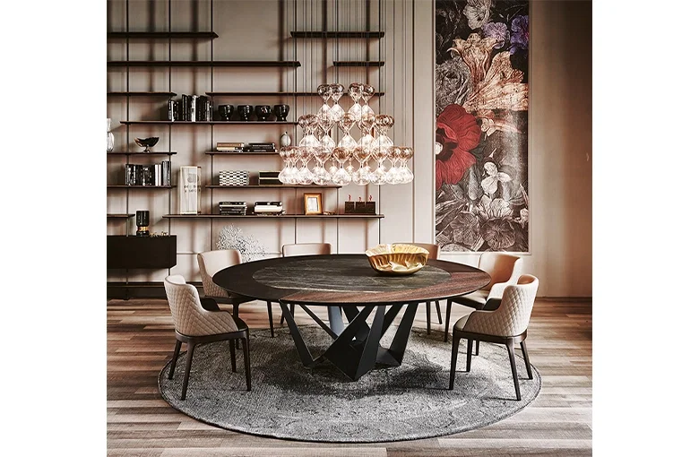 Cattelan Skorpio Ceramic-Wood Round Dining Table