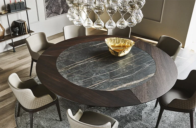 Cattelan Skorpio Ceramic-Wood Round Dining Table