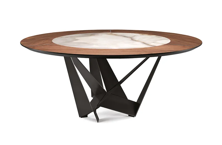 Cattelan Skorpio Ceramic-Wood Round Dining Table