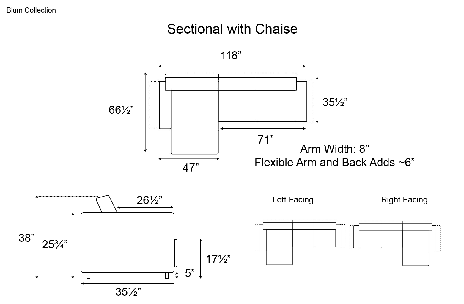 Ditre Blum Sectional with Chaise