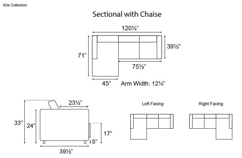 Ditre Kris Sectional with Chaise