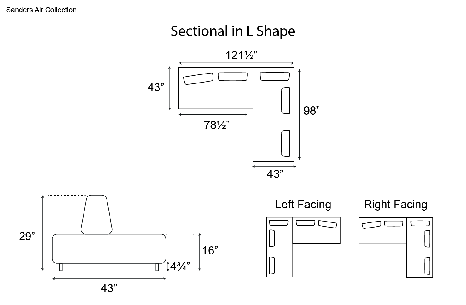 Ditre Sanders Air Sectional in L Shape