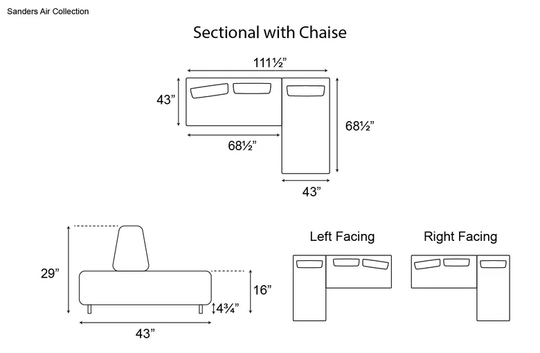 Ditre Sanders Air Sectional with Chaise