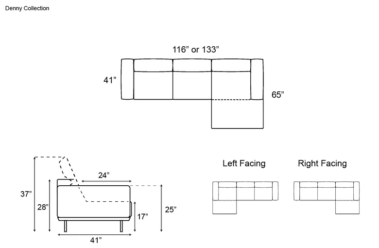 Gamma Denny Sectional with Chaise