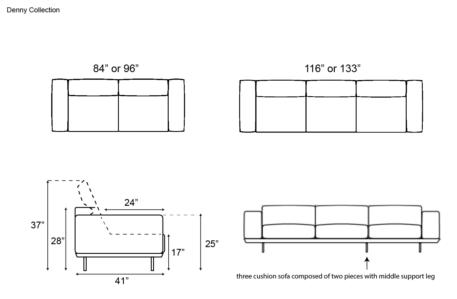 Gamma Denny Sofa