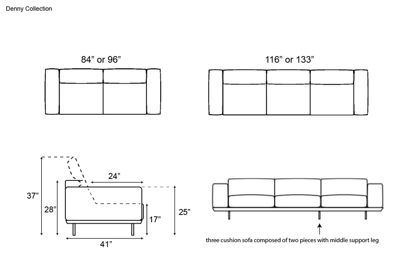 Gamma Denny Sofa