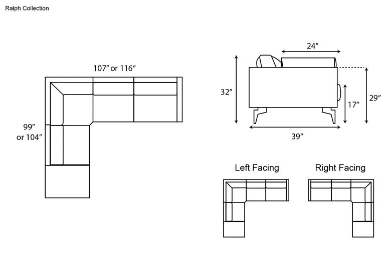 Gamma Ralph Sectional with Peninsula