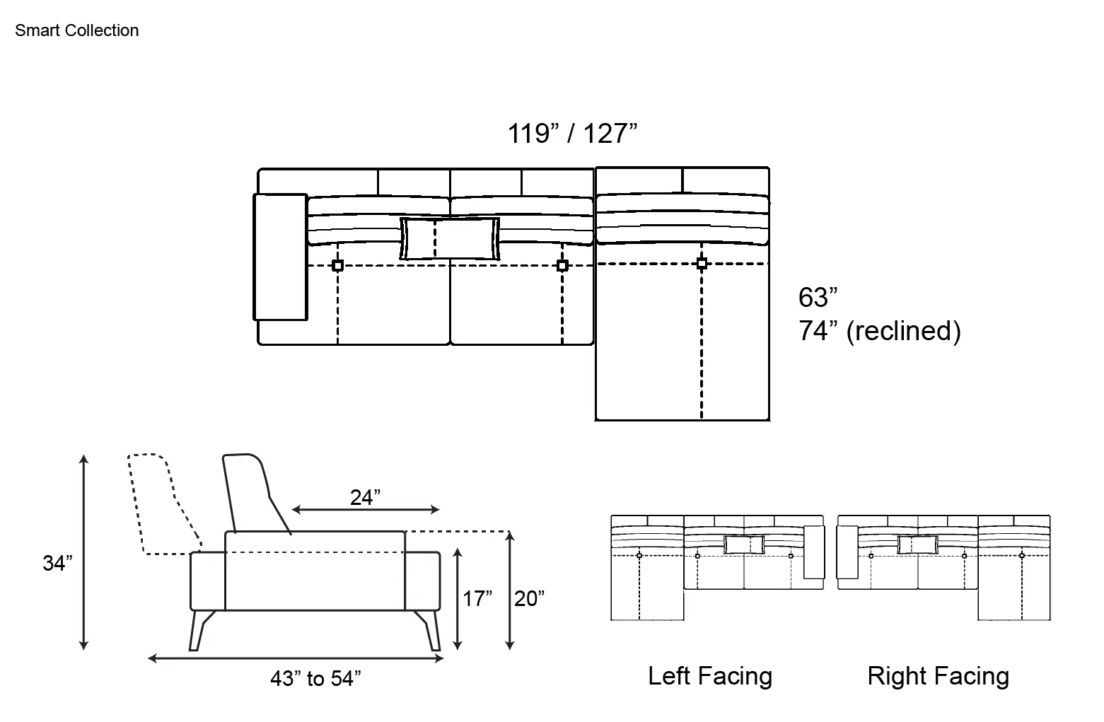 Gamma Smart Sectional With Chaise