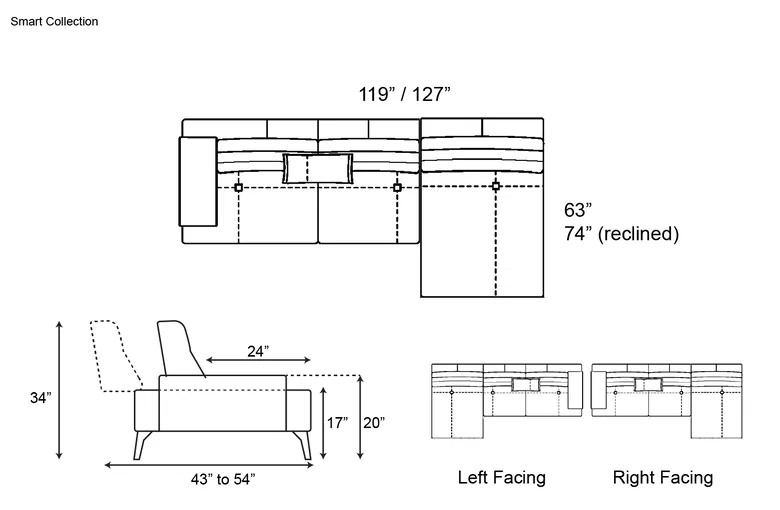 Gamma Smart Sectional With Chaise