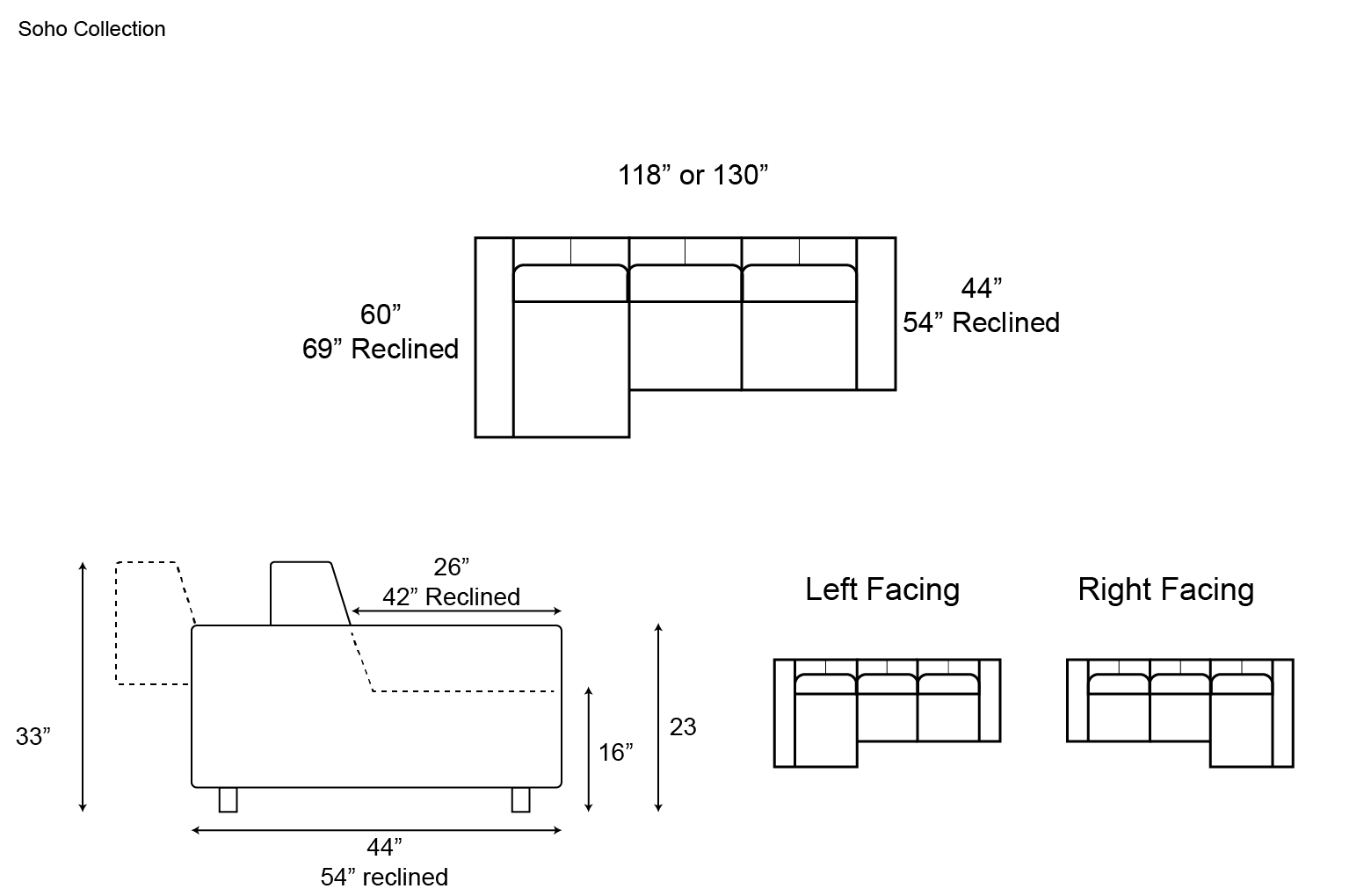 Gamma Soho Sectional with Chaise