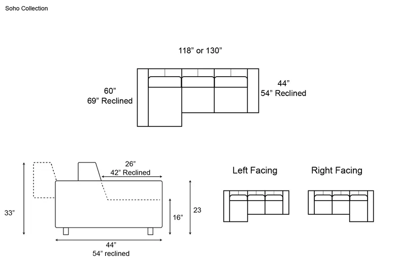 Gamma Soho Sectional with Chaise