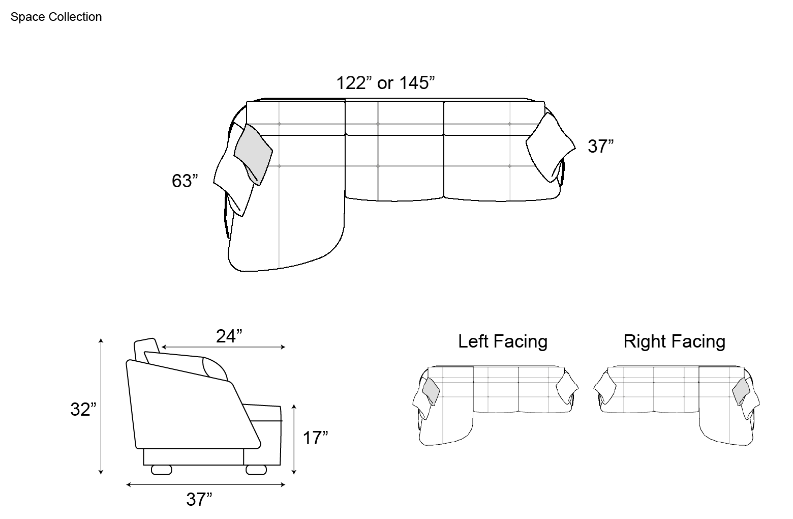 Gamma Space Sectional with Chaise