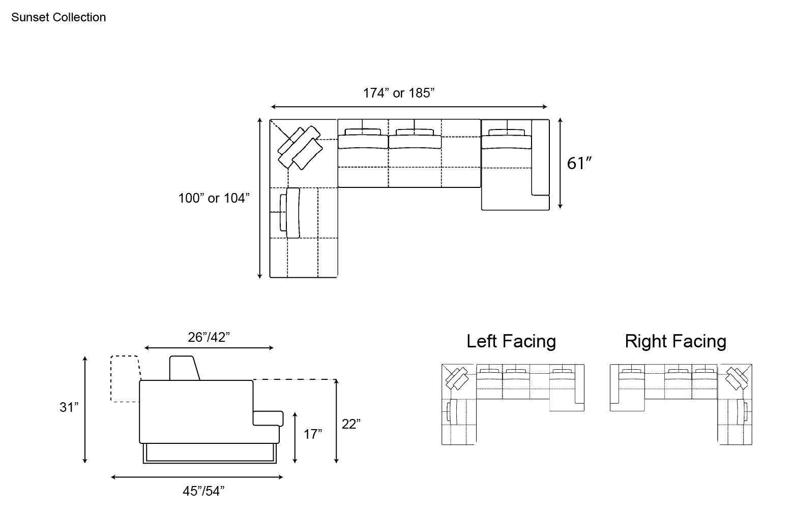 Gamma Sunset J Shaped Sectional