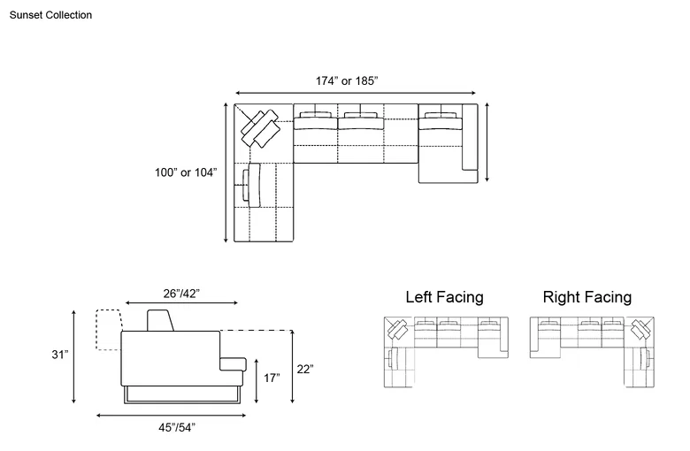 Gamma Sunset J Shaped Sectional