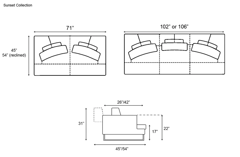 Gamma Sunset Theater Sofa