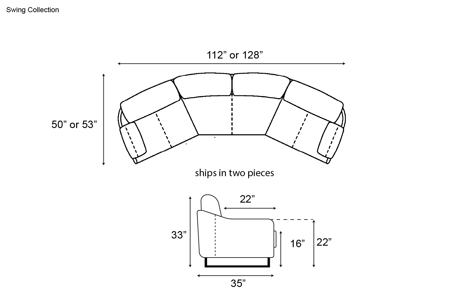 Gamma Swing Curved Sofa