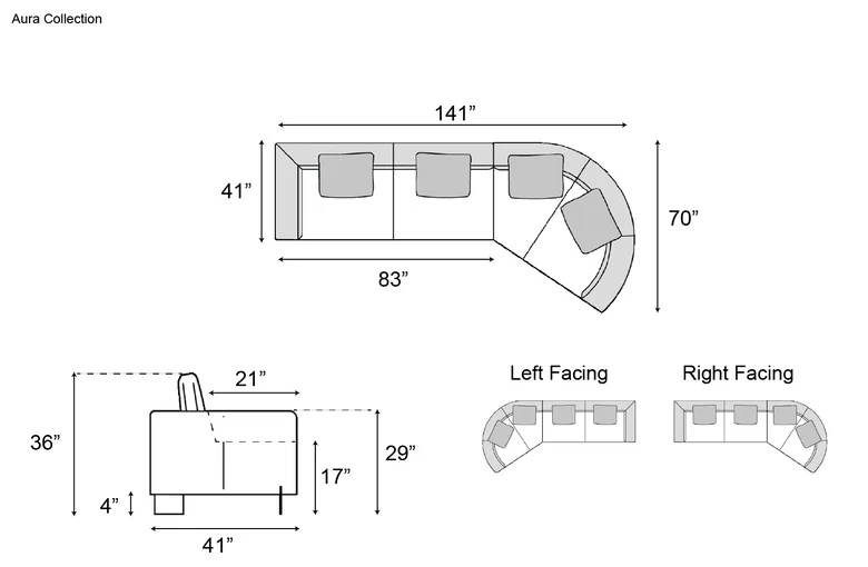 Nicoline Aura Sectional with Wedge