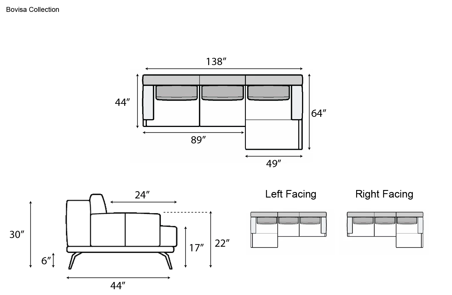 Nicoline Bovisa Sectional with Chaise