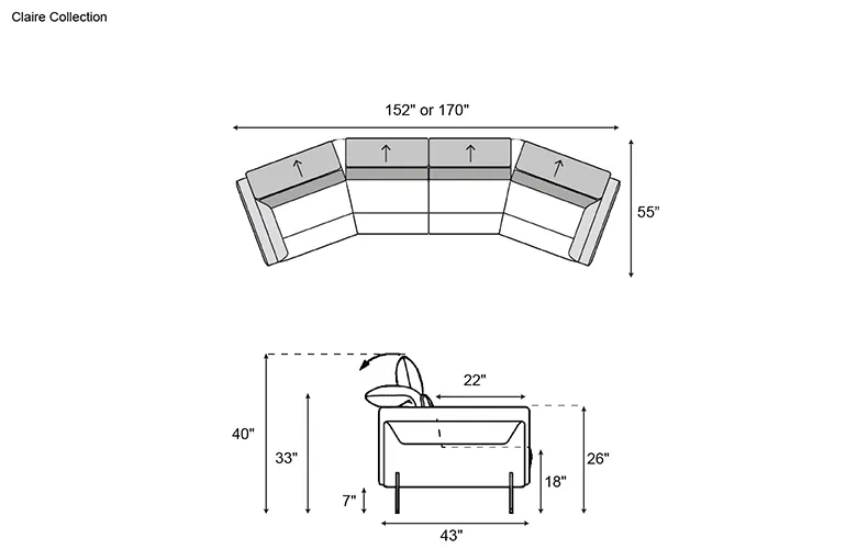 Nicoline Claire Curved Sofa