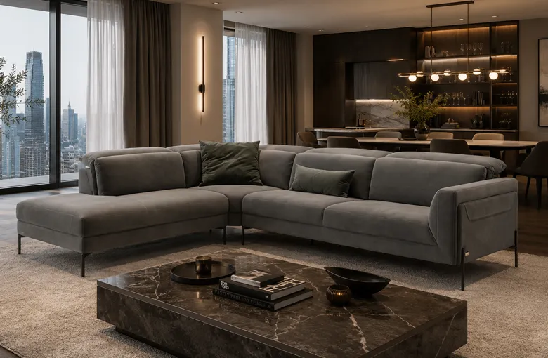 Nicoline Claire Sectional with Peninsula