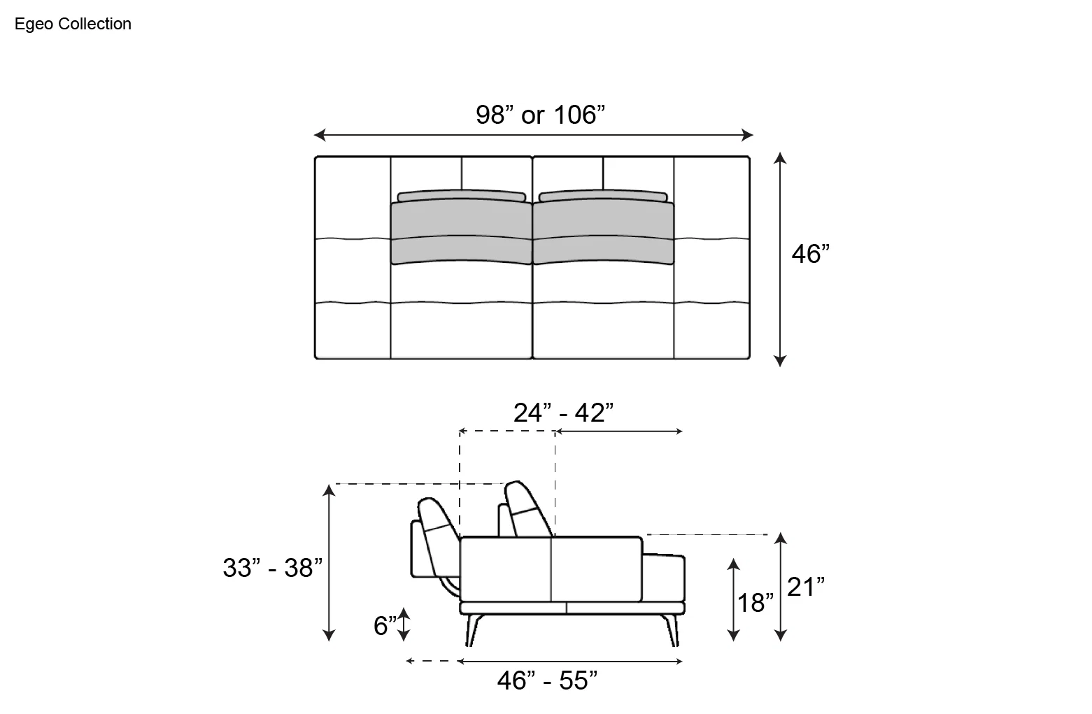 Nicoline Egeo Armless Sofa