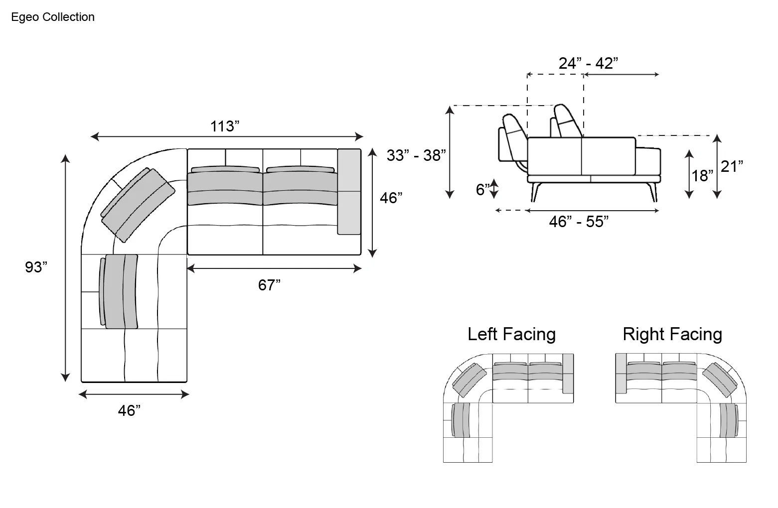 Nicoline Egeo Sectional with Peninsula