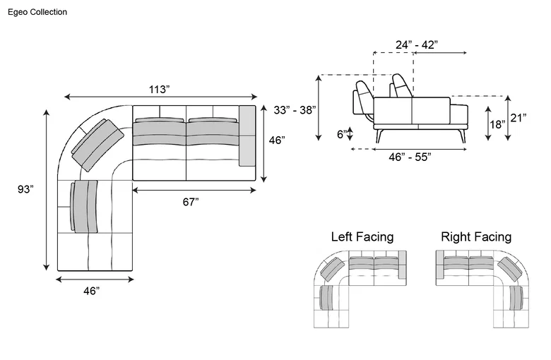 Nicoline Egeo Sectional with Peninsula