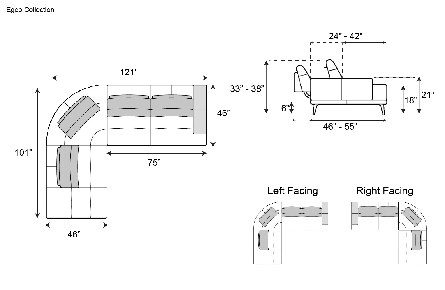 Nicoline Egeo Sectional with Peninsula