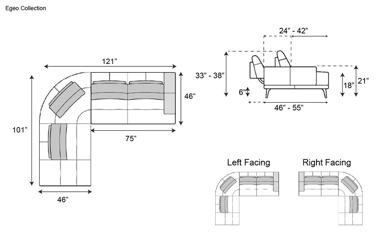 Nicoline Egeo Sectional with Peninsula