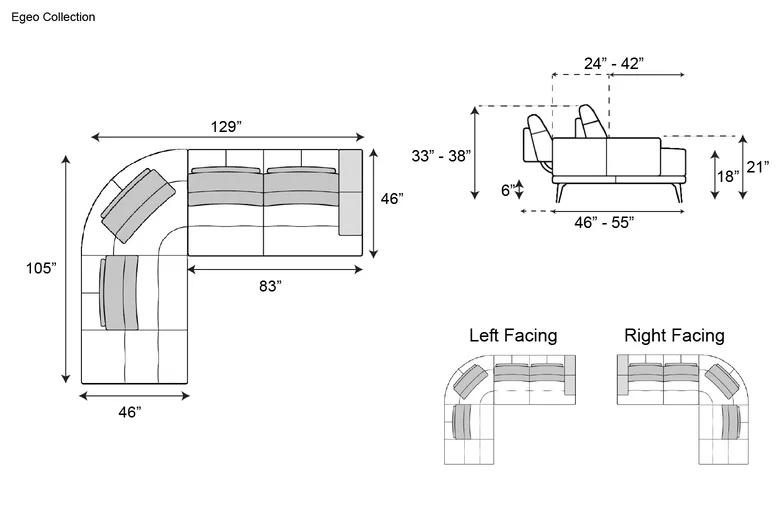 Nicoline Egeo Sectional with Peninsula