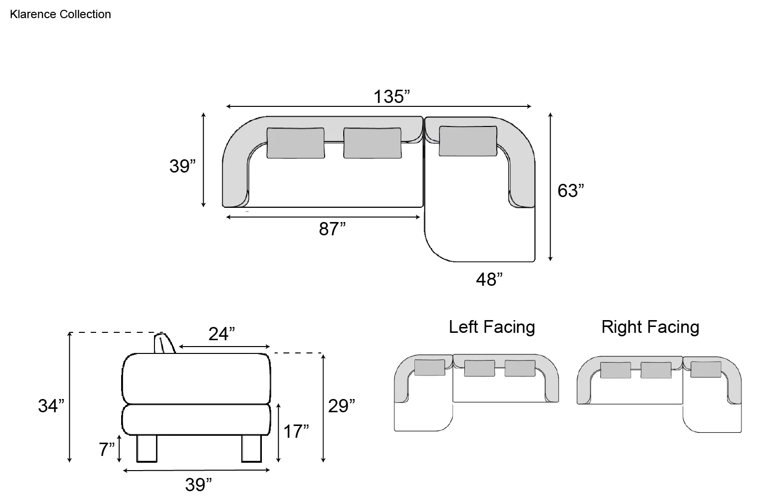 Nicoline Klarence Sectional with Chaise